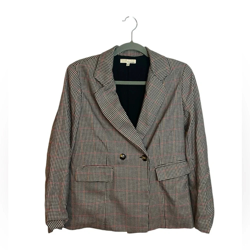 June & Hudson Plaid Academia Blazer